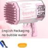 Bubble Gun Rocket 69 Holes Soap Bubbles Machine Gun Shape Automatic Blower With Light Toys For Kids Pomperos