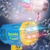 Bubble Gun Rocket 69 Holes Soap Bubbles Machine Gun Shape Automatic Blower With Light Toys For Kids Pomperos